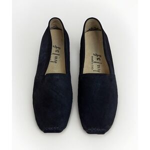 French Sole NY Women's Alexis Navy Malta Suede Espadrilles Size 5 Made In Italy